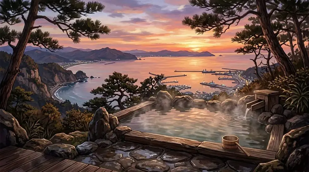 온천 분위기 이미지