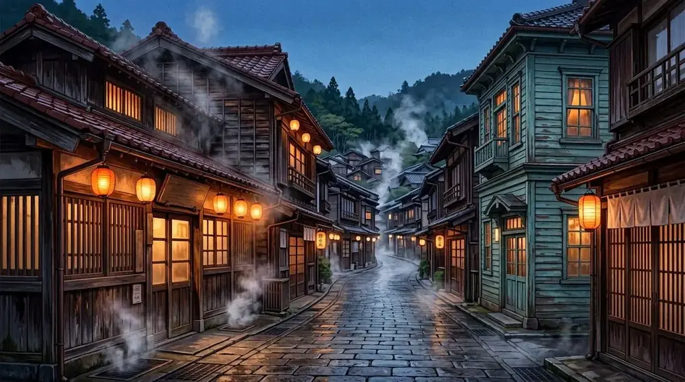 Illustrative onsen mood image